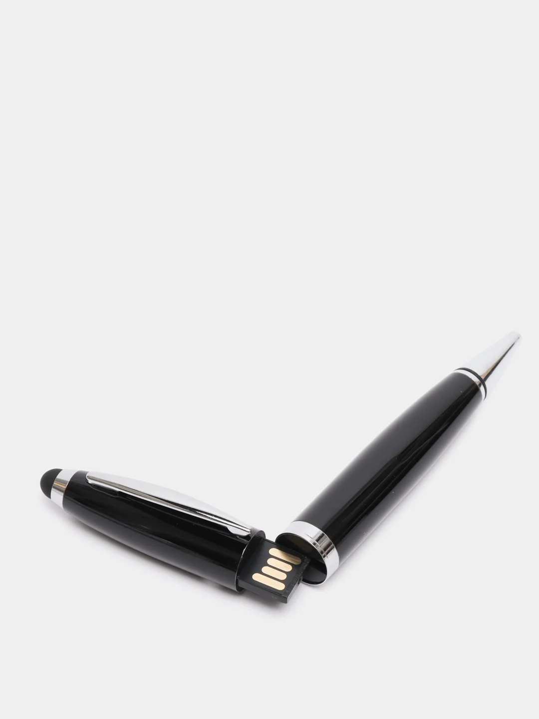 Черный флешка - Ручка шариковая USB 2.0 и Стилус для планшета и смартфона 32 GB
