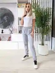 Женские спортивные штаны на резинке (серые брюки Sport Collection)