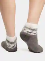 Носки женские, пуховые, укороченные, с оленями