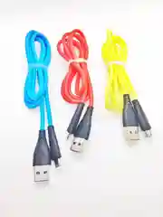 Желтый кабель USB цветной силиконовый для зарядки, разъём microUSB, длина 1 метр