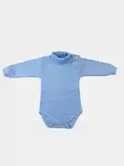 Голубой боди однотонное утепленное с горловиной для мальчиков и девочек