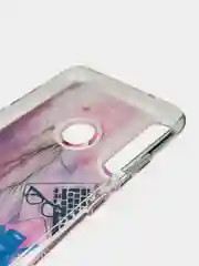 Коралловый чехол Honor 9C / Huawei P40 Lite E, Хонор 9С силиконовый переливающийся жидкий с блестками