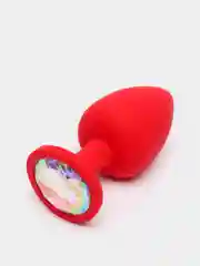 Красный анальная пробка силиконовая, 4 цвета, 3 размера