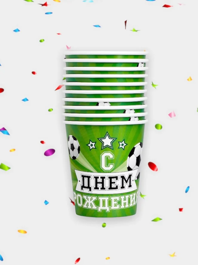 Зеленый набор бумажных стаканов