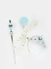 Детские украшения, корона с палочкой, косичка Эльзы, серьги, бусы