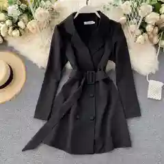 Черный платье-пиджак повседневное
