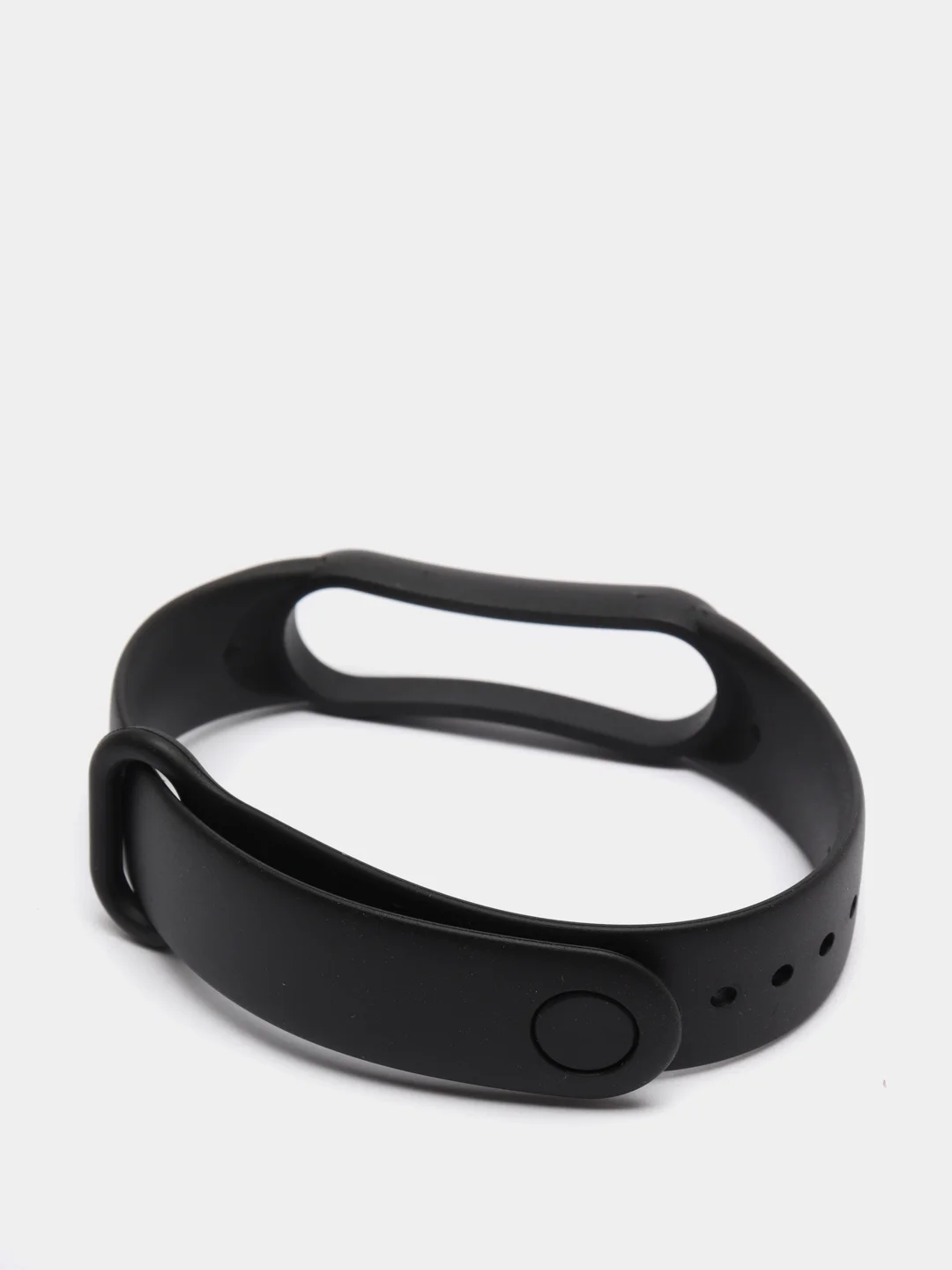 Черный ремешок для Xiaomi Mi Band 5 / 6  , однотонный силиконовый чёрный