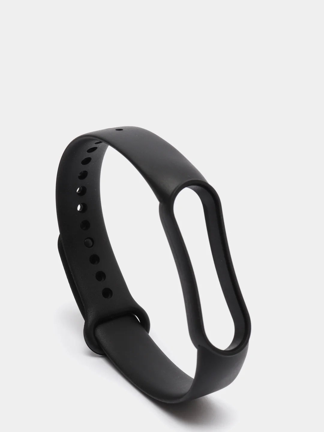 Черный ремешок для Xiaomi Mi Band 5 / 6  , однотонный силиконовый чёрный