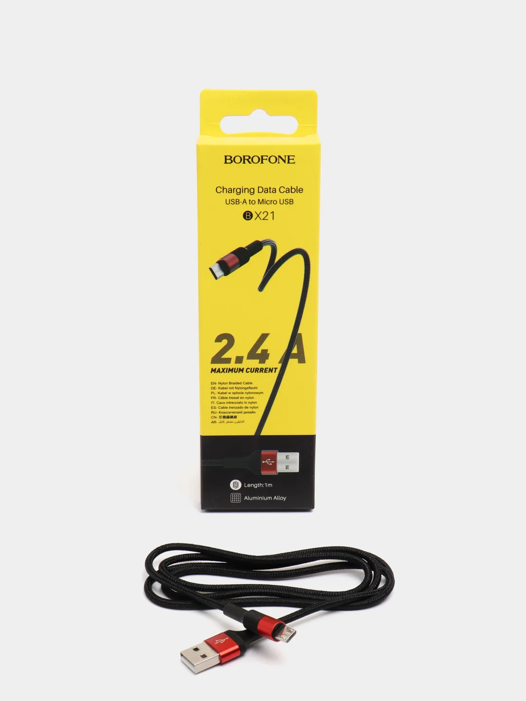 Красный кабель зарядный Borofone BX21 Micro-USB, для Android