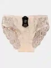 Бежевый кружевные женские трусы
