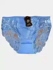 Голубой кружевные женские трусы