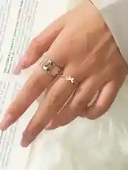 Парные кольца с бабочкой