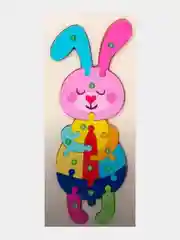 Розовый деревянный пазл / Деревянный пазл по номерам / Развивающая игрушка