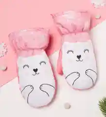 Розовый рукавицы, варежки, зимние для девочки