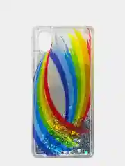 Коричневый чехол Samsung Galaxy A01 Core, Галакси А01 силиконовый переливающийся жидкий с блестками
