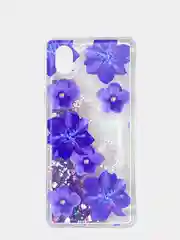 Лавандовый чехол Samsung Galaxy A01 Core, Галакси А01 силиконовый переливающийся жидкий с блестками