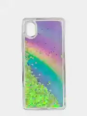 Лайм чехол Samsung Galaxy A01 Core, Галакси А01 силиконовый переливающийся жидкий с блестками