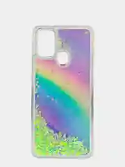 Лайм чехол Samsung Galaxy M31 (Самсунг Галакси М31) переливающийся жидкий с блестками