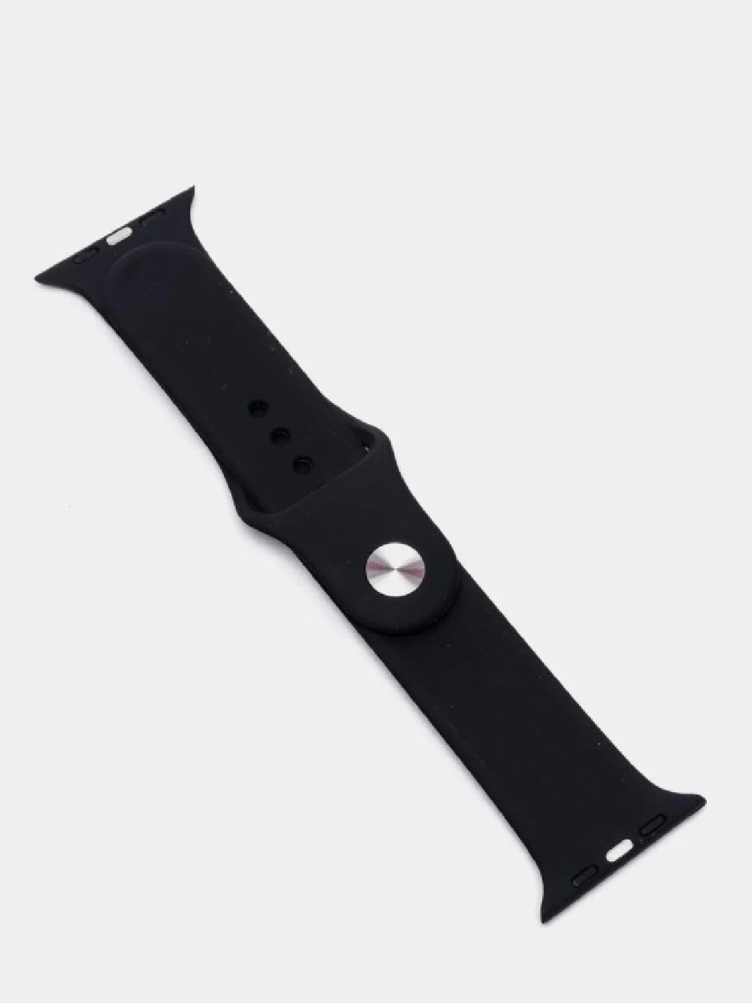 Черный ремешок для Apple Watch 2, 3, 4, 5, 6 и SE, силиконовый