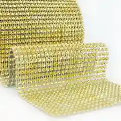Золотой стразовая сетка /  тесьма стразовая