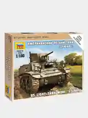 Модель сборная из пластика 1:100 "Легкий танк Stuart M3A1 WWII US"