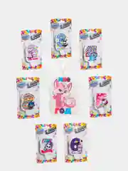 Свеча для торта "С Днём Рождения, рисунки разные, цифра 1 - 8", 5 х 8.5 см