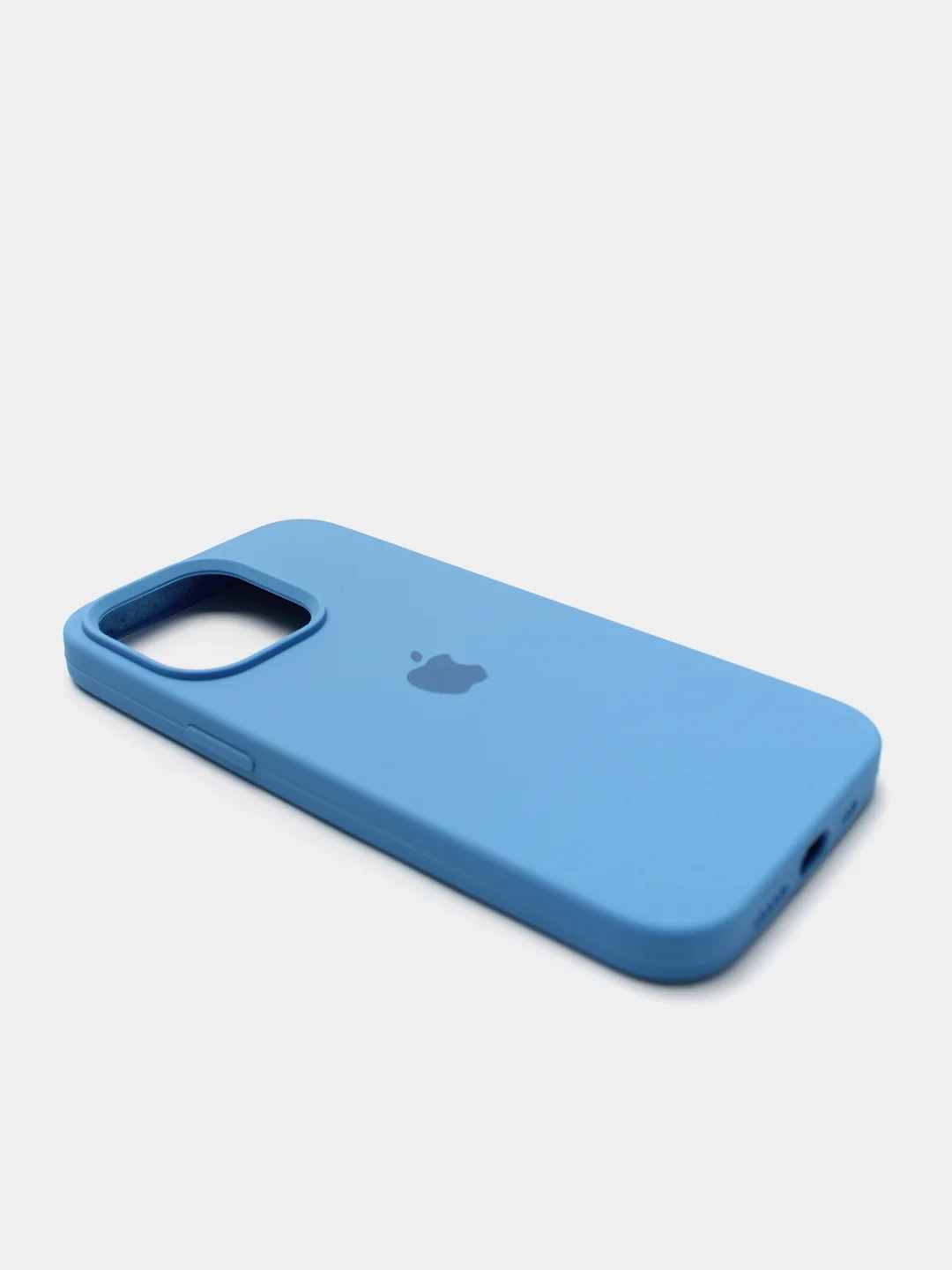 Синий чехол Silicone Case для iPhone 13 Pro с закрытым низом