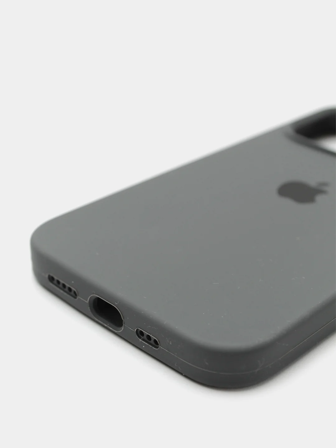 Тёмно-серый чехол Silicone Case для iPhone 13 Pro с закрытым низом