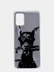 Серый меланж чехол Samsung Galaxy A71, Самсунг Галакси А71 силиконовый с рисунком