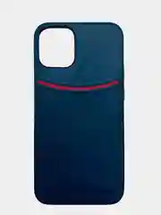 Синий чехол из эко кожи с карманом для карт на iPhone 11 12 mini pro max