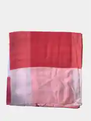 Кораллово-розовый платок в клетку кашемировый