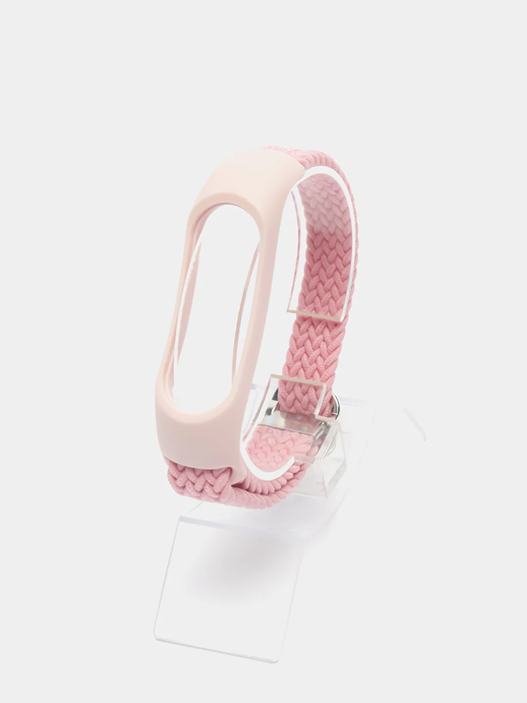 Розовый плетеный нейлоновый ремешок / монобраслет с регулировкой для Xiaomi Mi Band 3, 4, 5 и 6