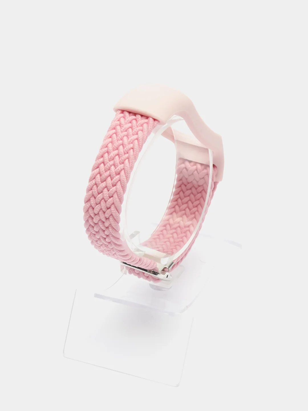 Розовый плетеный нейлоновый ремешок / монобраслет с регулировкой для Xiaomi Mi Band 3, 4, 5 и 6