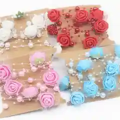 Аметистовый бусины с розами на нитке для рукоделия