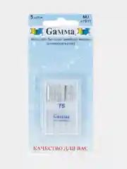 Иглы для швейных машин "Gamma" NU № 75 универсальные 5 шт. в блистере