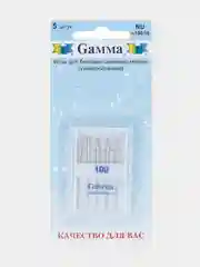 Иглы для швейных машин "Gamma" NU №100, универсальные, 5 штук в блистере