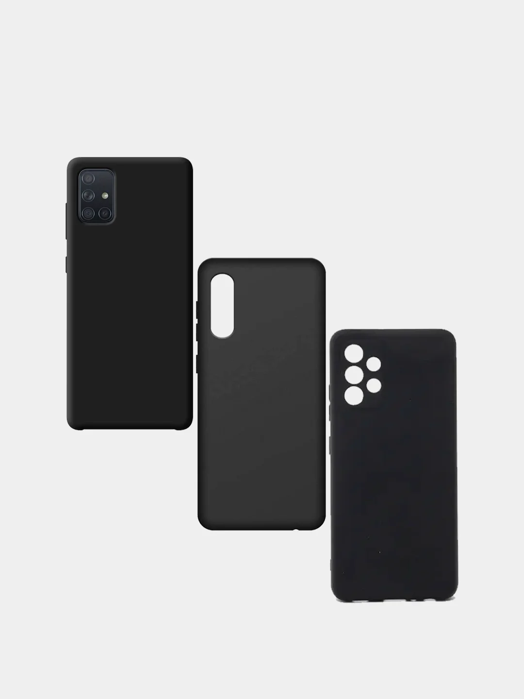 Черный чехол для Samsung A41, A32, A72 матовый силиконовый много цветов