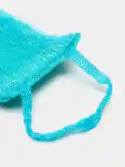 Бирюзовый мочалка КОРОТКАЯ С ПОРОЛОНОМ 29х13 см
