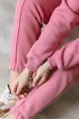 Коралловый меланж спортивный женский костюм