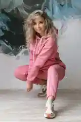 Коралловый меланж спортивный женский костюм