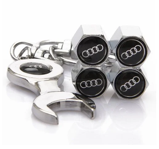 Черный колпачки на ниппель с брелком-ключом с логотипом Audi