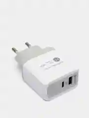 Сетевое зарядное устройство с поддержкой Quick Charger 3.0 белый USB + Type-C