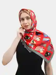 Платок шелковый с котами