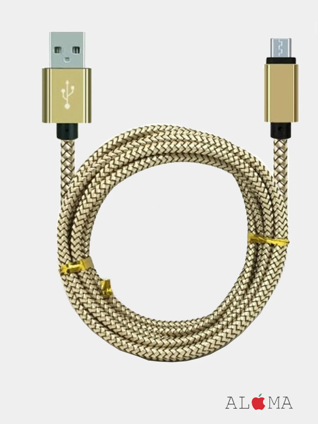 Серебряный кабель зарядный для андроид Type-C, ткань, 2.7м, 1.8м, 1.2м, нейлоновый, алюминевый сплав