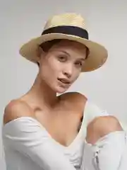 Черный летняя соломенная "Шляпа Федора"
