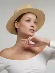 Черный летняя соломенная "Шляпа Федора"