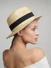 Черный летняя соломенная "Шляпа Федора"