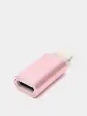 Розовый переходник apple 8 pin - micro usb