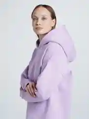 Лавандовый худи женское, оверсайз, утепленное, с капюшоном