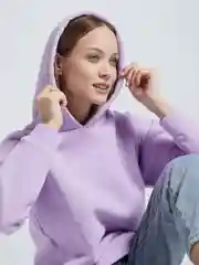 Лавандовый худи женское, оверсайз, утепленное, с капюшоном